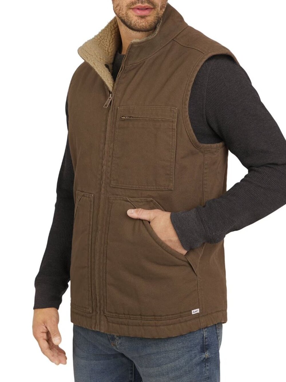 NEW Lee Men's Workwear Vest Khaki